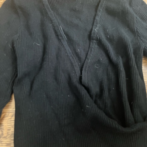 Brandy Melville black ballet core wrap tie top - Picture 2 of 5